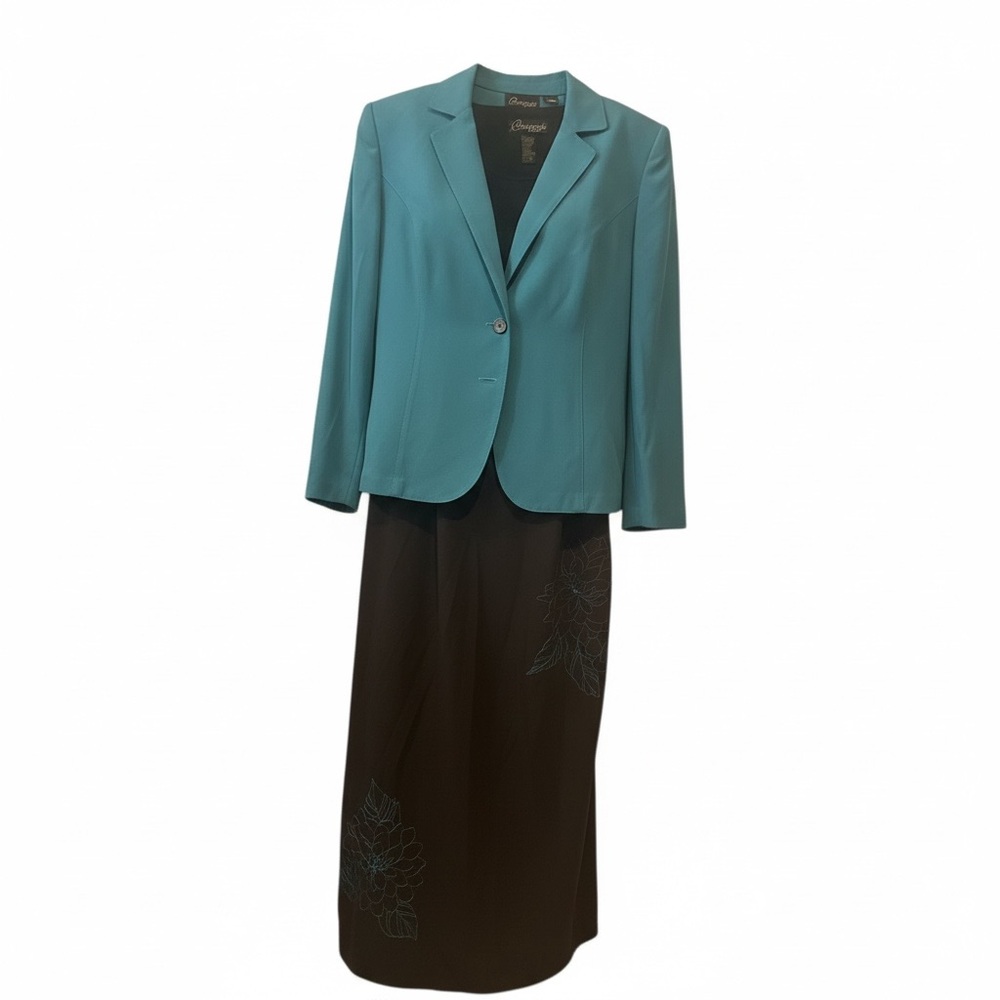 Chic Teal and Black Dress Set